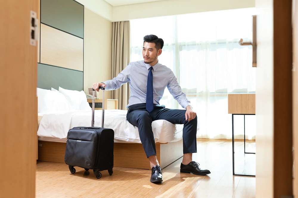 Man Inside his Transient Room Man Inside his Transient Room